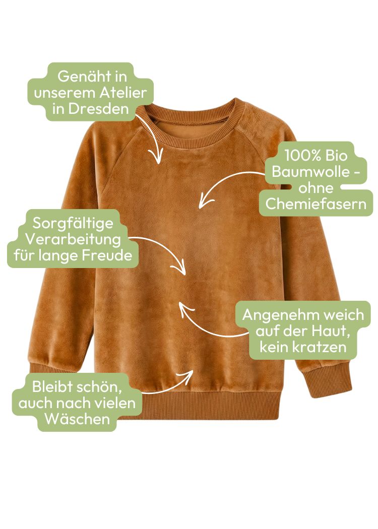 Damen Nicki Pullover aus Bio-Baumwolle, liebevoll genäht in Dresden – warm und gemütlich