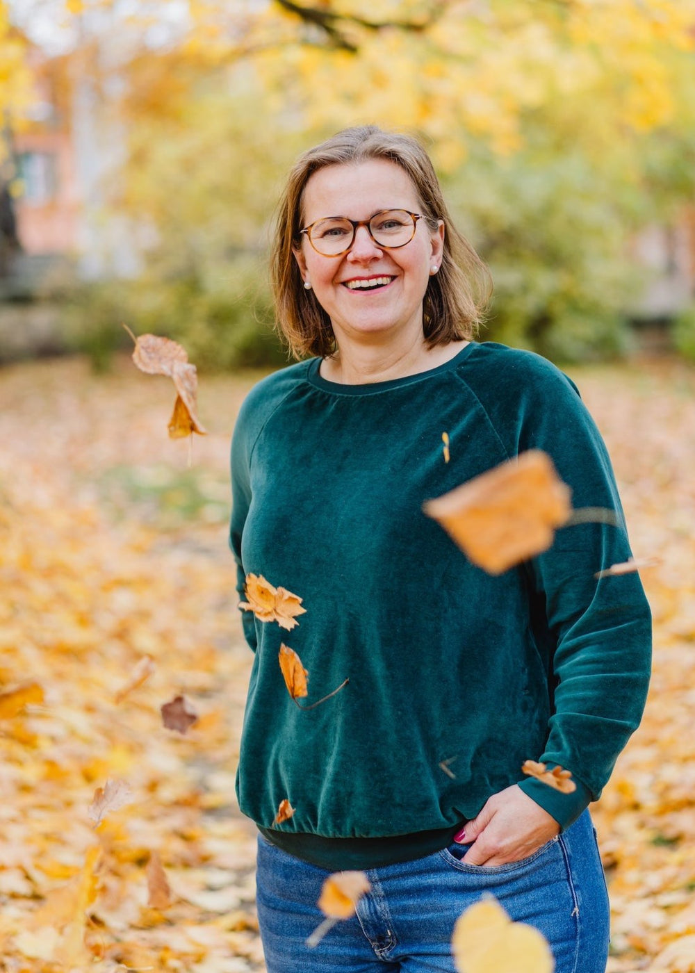 Damen Nicki Pullover in Dunkelgrün aus 100% Biobaumwolle von internaht