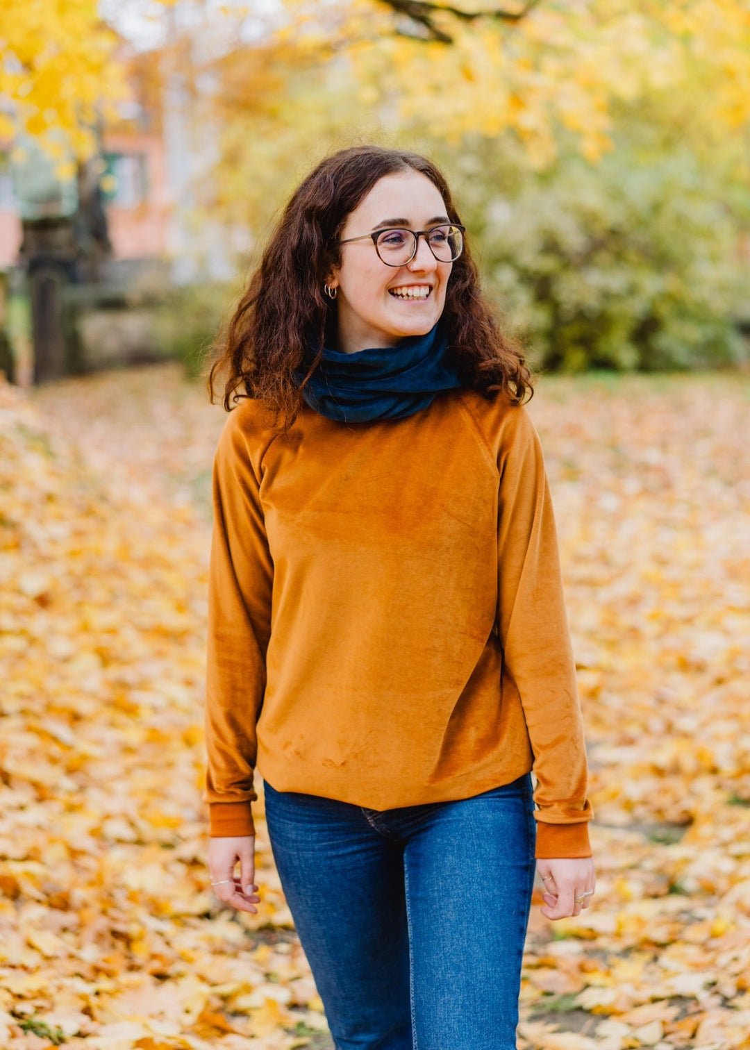 Damen Nicki Pullover in Karamell aus 100% Biobaumwolle von internaht
