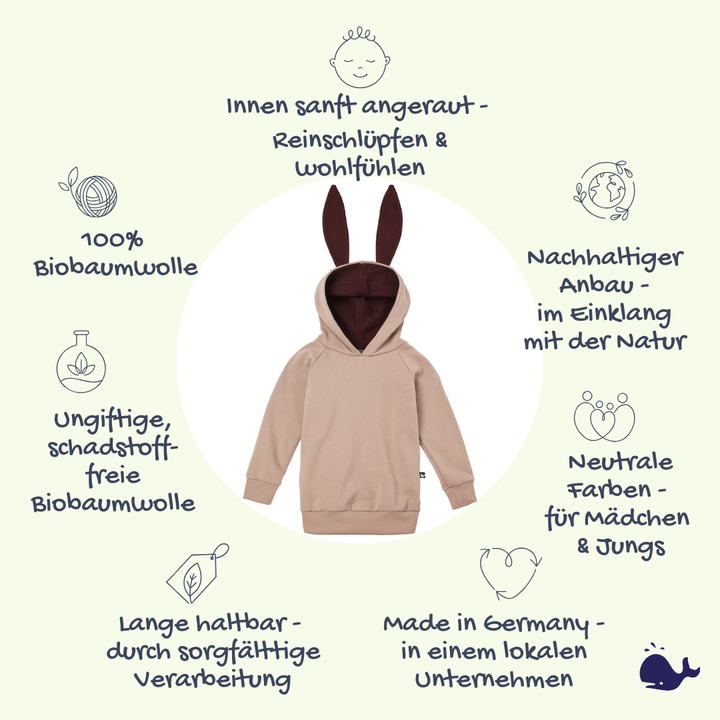 Das macht unseren Kinder Pullover mit Hasenohren so besonders