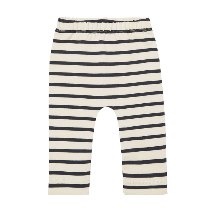 Gestreifte Baby Hose ecru-navy aus 97% Bio Baumwolle und 3% Elasthan von internaht#color_ecru