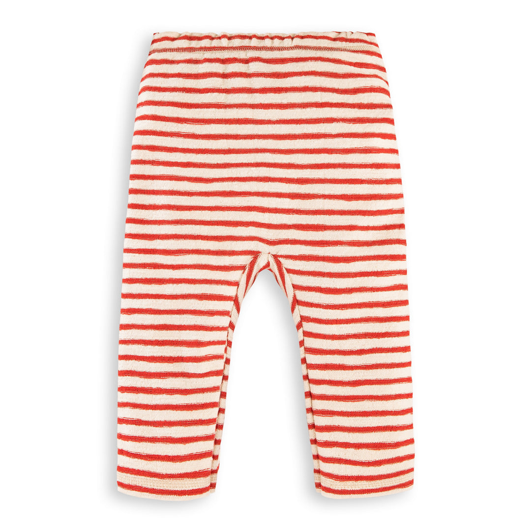 Orange gestreifte Baby Hose aus 100% Bio Baumwolle von internaht#color_apricot