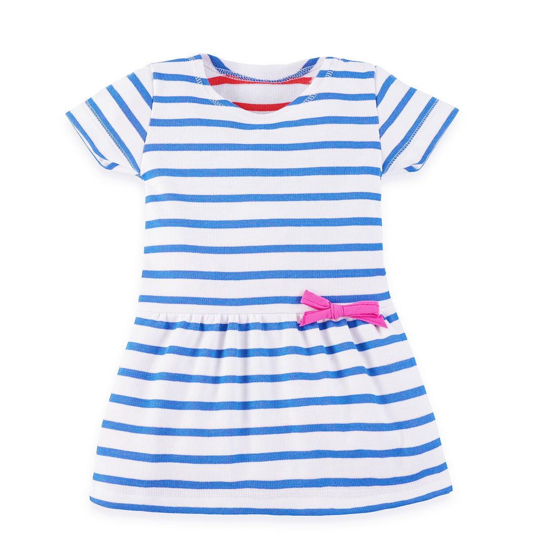 Blau Weiß gestreiftes Sommerkleid für Mädchen aus 100% Bio Baumwolle von internaht
