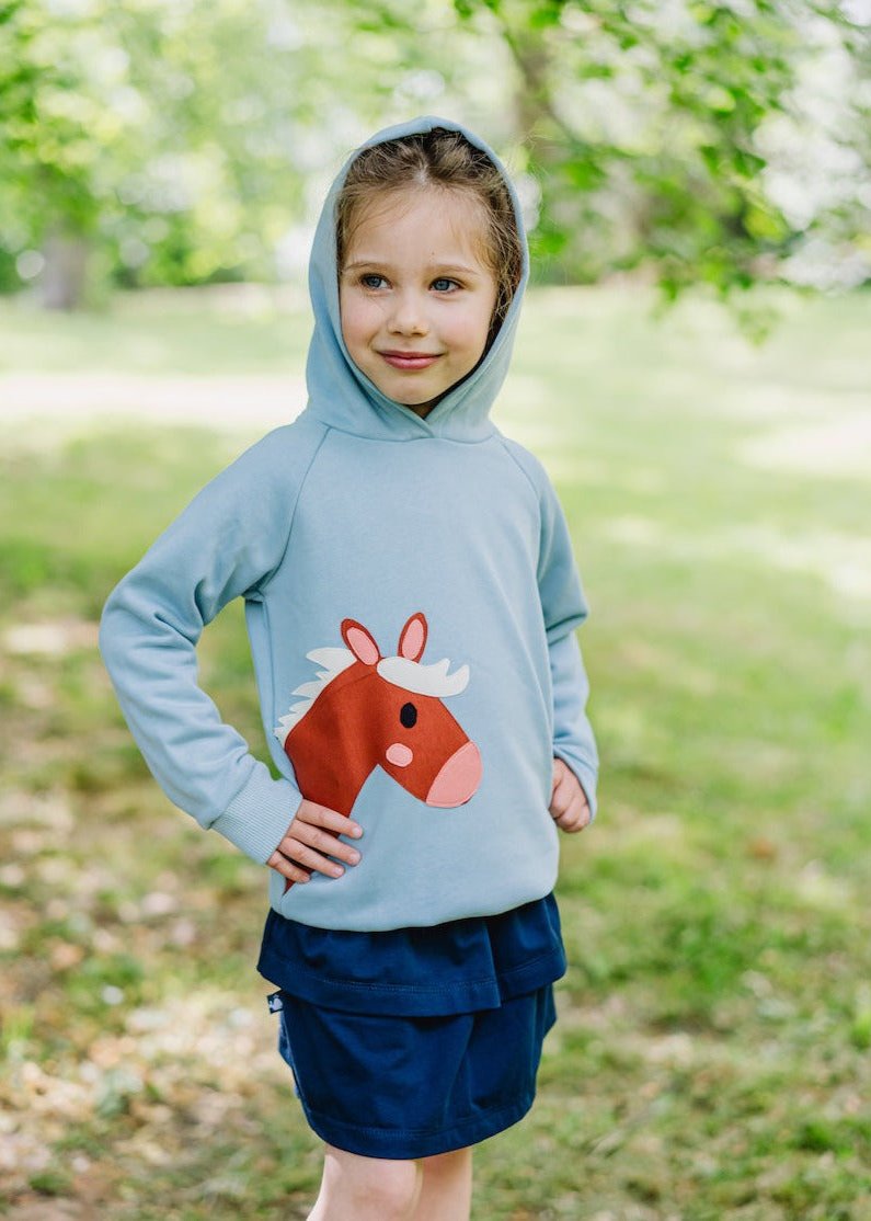 Hoodie mit Pferd für Kinder aus 100% Biobaumwolle von internaht