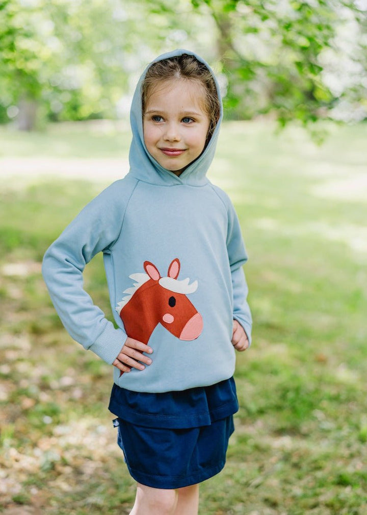 Hoodie mit Pferd für Kinder aus 100% Biobaumwolle von internaht