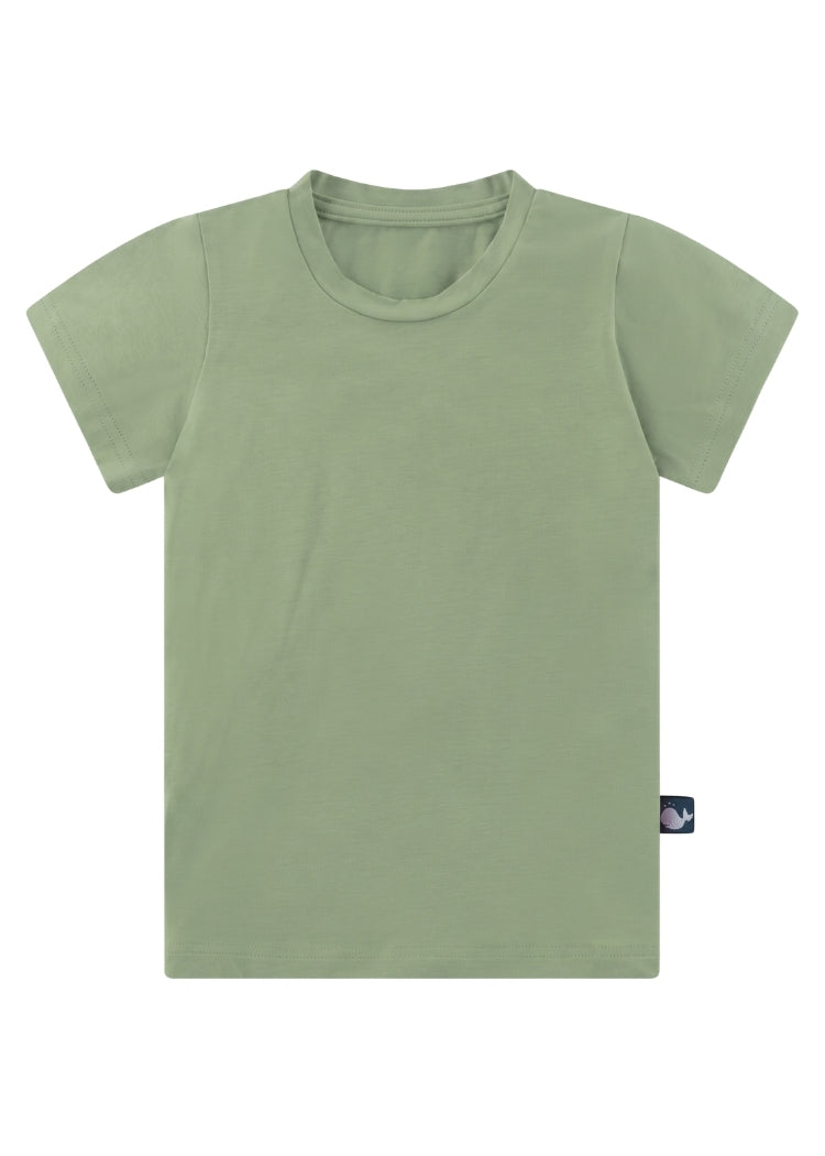 Kinder T-Shirt Bio Baumwolle Lindgrün Uni – leichter Sommer-Jersey, handgenäht von internaht in Dresden