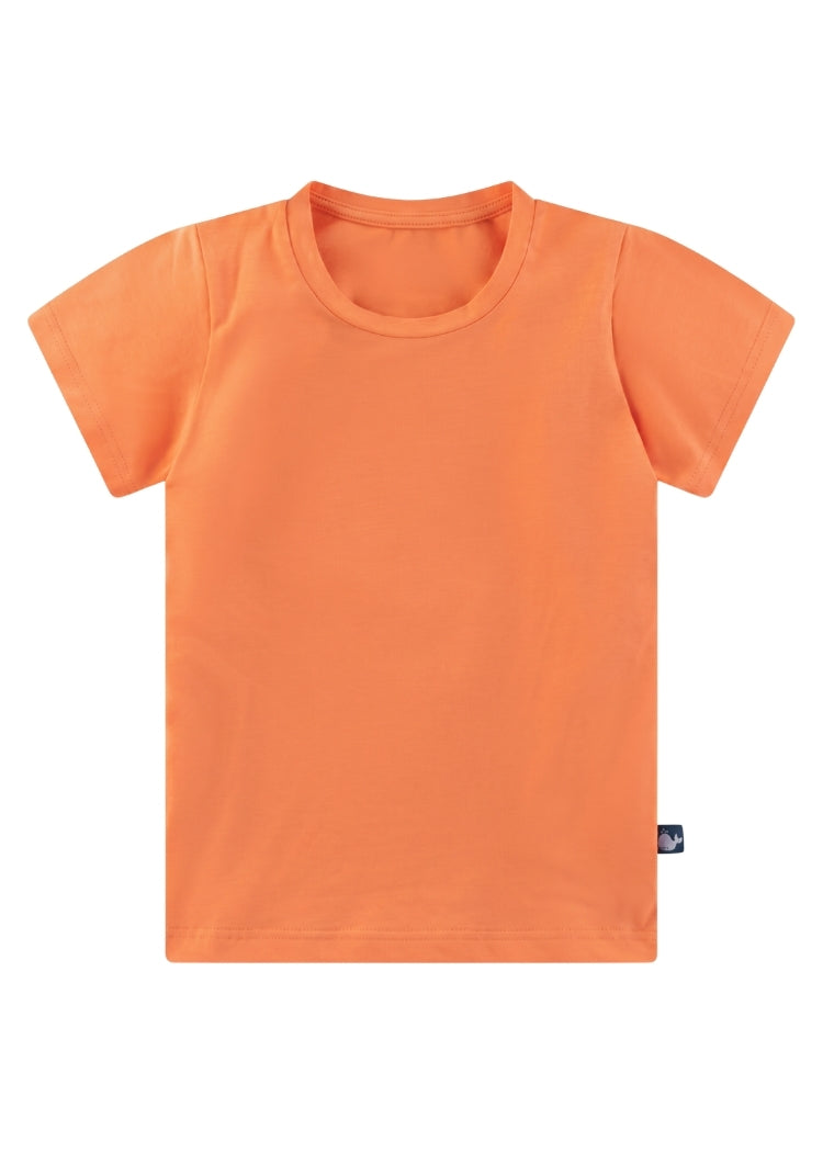 Kinder T-Shirt Bio Baumwolle Orange Uni – leichter Sommer-Jersey, handgenäht von internaht in Dresden