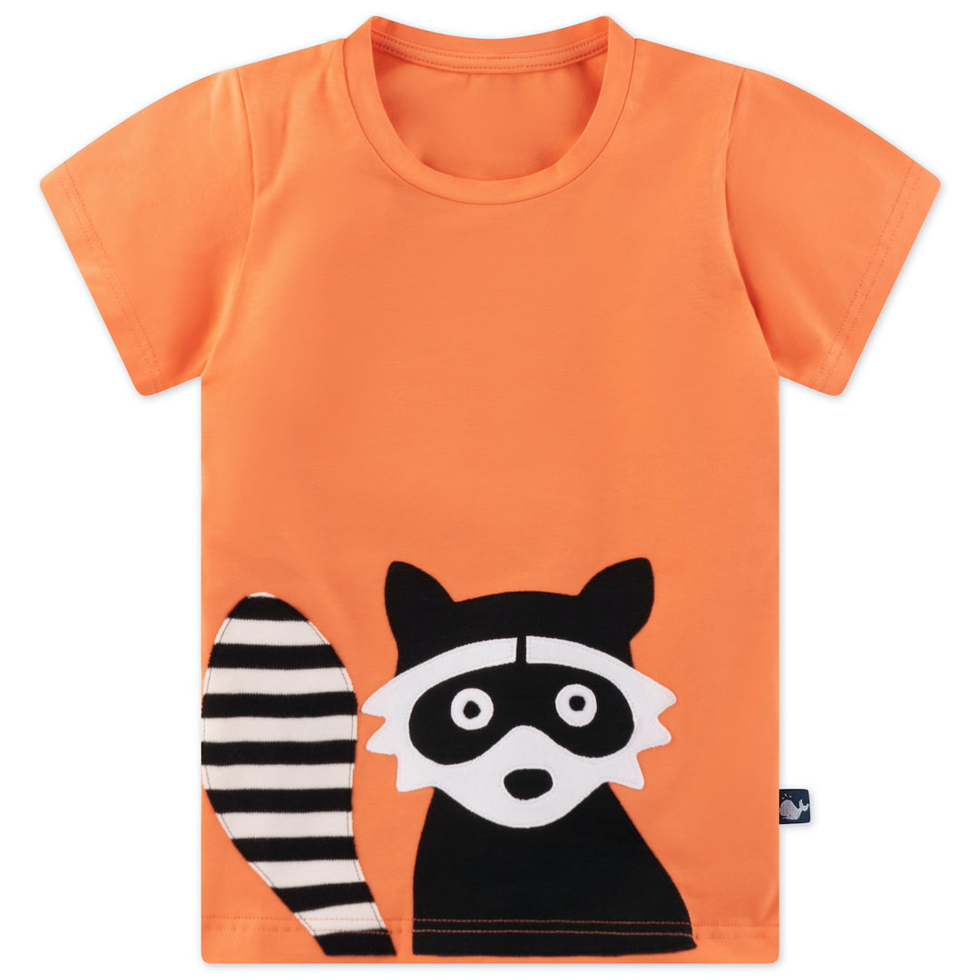 Kinder T Shirt aus Bio Baumwolle mit Waschbär für Jungen und Mädchen von internaht aus Dresden