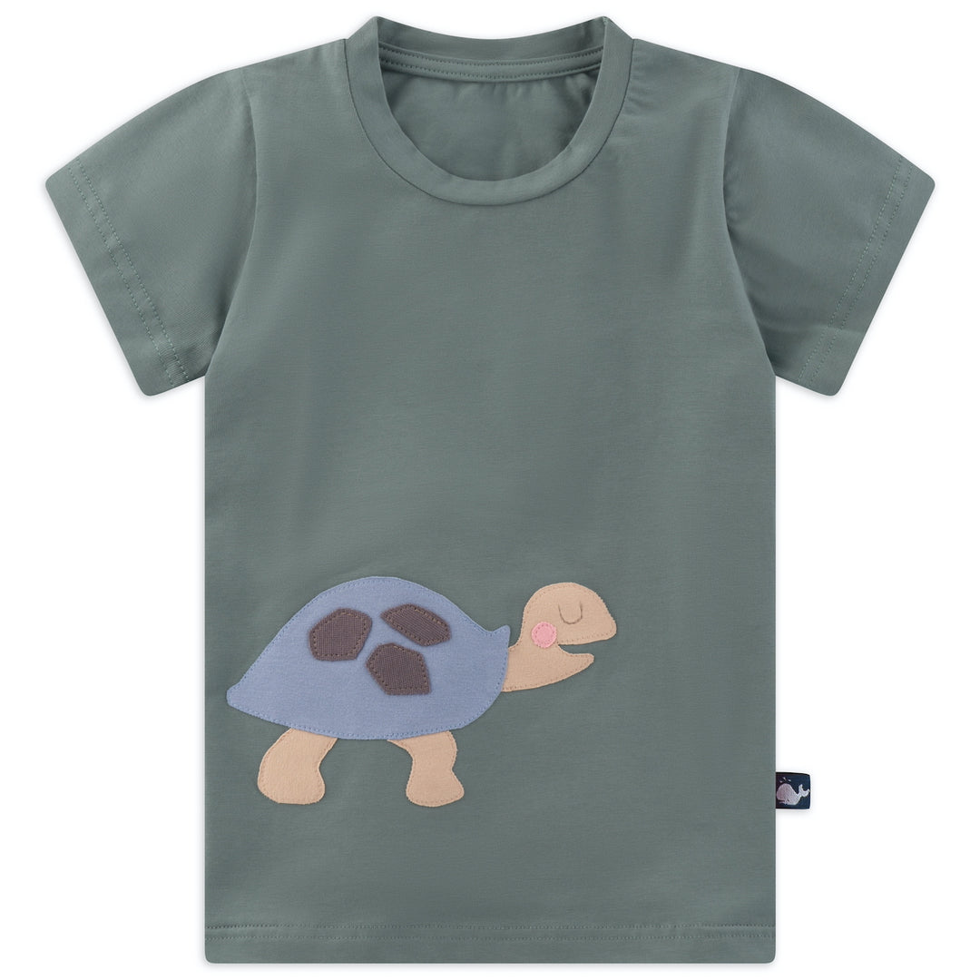 Kinder T Shirt für Mädchen und Jungen aus Bio Baumwolle mit Schildkröte von internaht aus Dresden