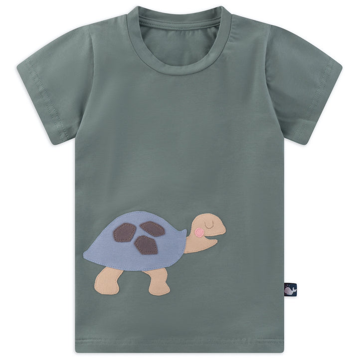 Kinder T Shirt für Mädchen und Jungen aus Bio Baumwolle mit Schildkröte von internaht aus Dresden