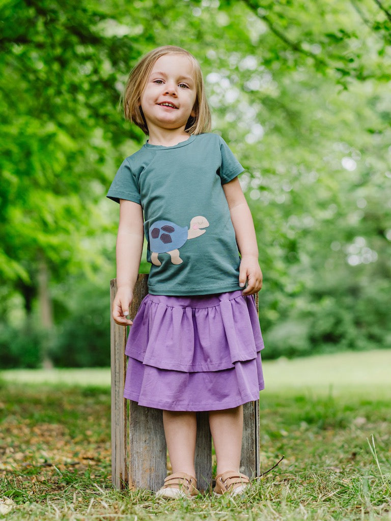 Kinder T Shirt für Mädchen und Jungen aus Bio Baumwolle mit Schildkröte von internaht aus Dresden