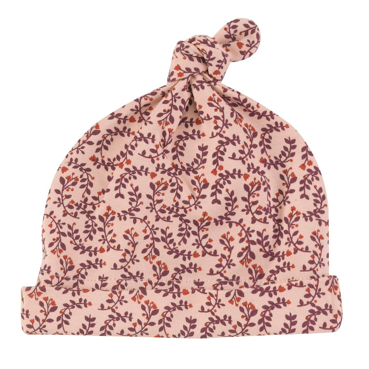 Knotenmütze Baby aus 100%  Bio Baumwolle von Pigeon Organics Leaf Pink