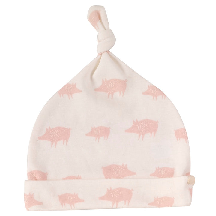 Knotenmütze Baby aus 100%  Bio Baumwolle von Pigeon Organics Piglets Rose