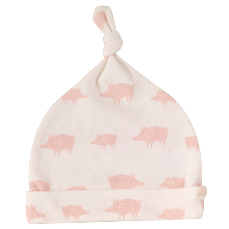 Knotenmütze Baby aus 100%  Bio Baumwolle von Pigeon Organics Piglets Rose