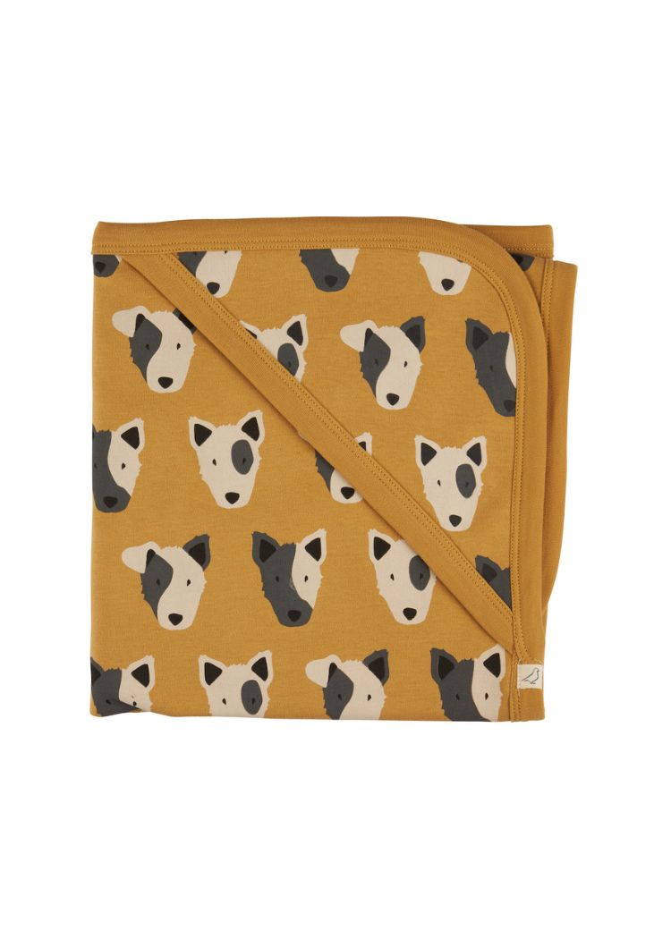 Krabbeldecke Babysvon pigeon "Dog Mustard" aus 100% Bio Baumwolle