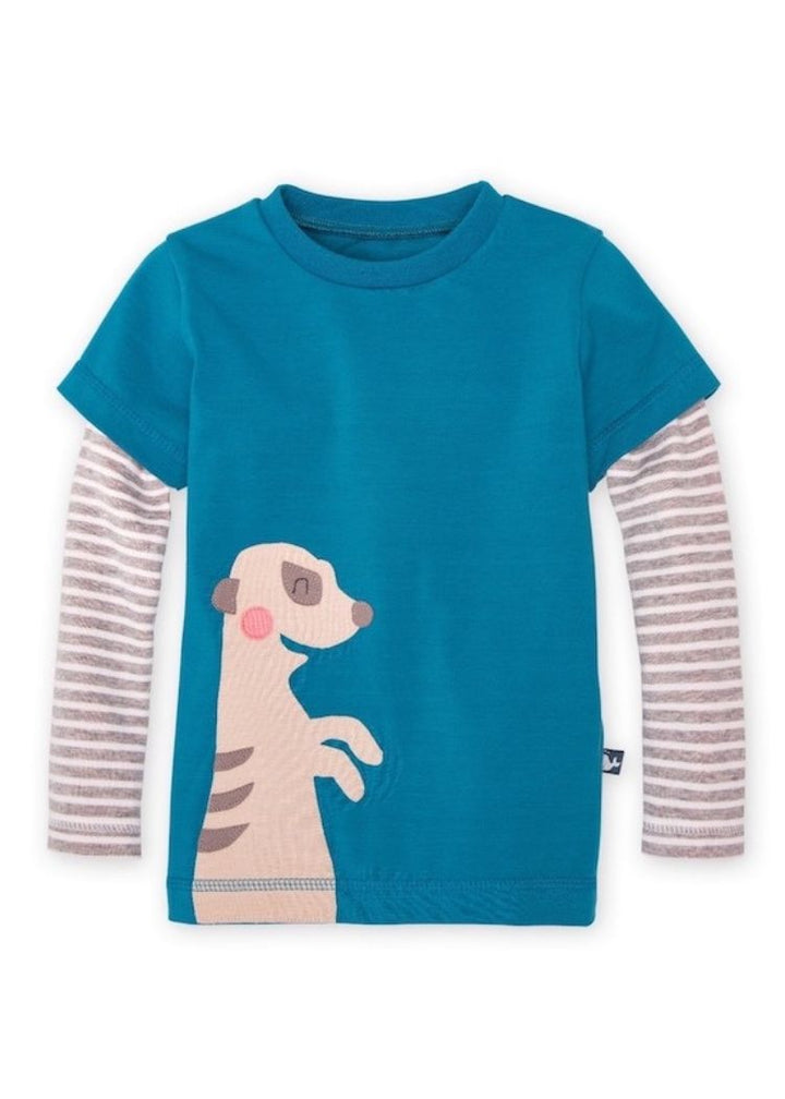 Langarmshirt für Kinder aus Bio Baumwolle mit Erdmännchen für Jungen und Mädchen von internaht aus Dresden