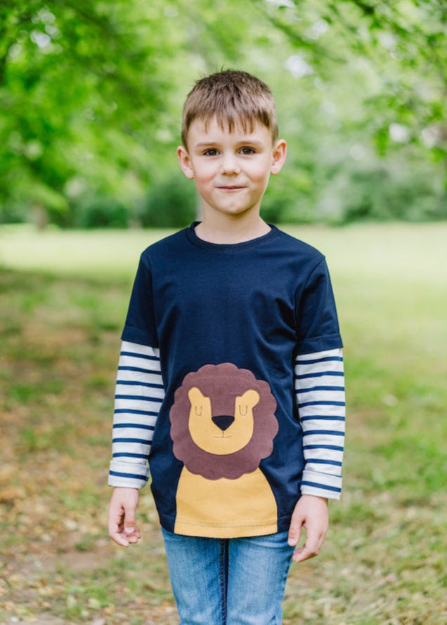 Langarmshirt für Kinder Jungen aus Bio Baumwolle mit Löwe von internaht aus Dresden