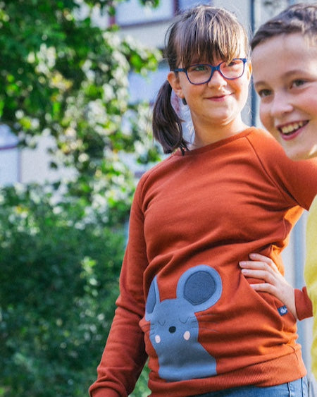 Mäuse Sweater für Kinder aus 100% Bio-Baumwolle mit Sorgfalt genäht von internaht in Dresden