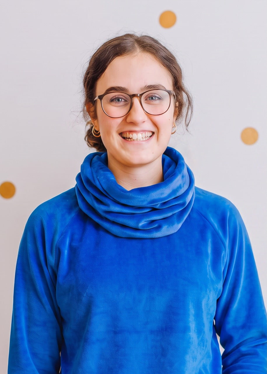 Nicki-Loopschal Damen in Royalblau aus 100 % Bio-Baumwolle