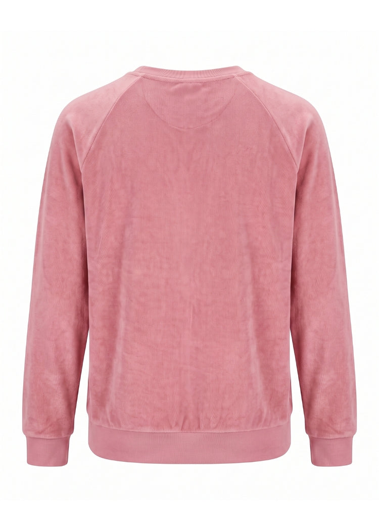 Nicki Pullover für Damen aus 100% Bio-Baumwolle in Rosé - reine weiche Bio Baumwolle für ein angenehmens, natürliches Tragegefühl