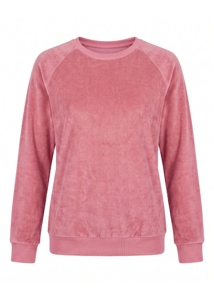 Damen Nicki Pullover aus 100% Bio-Baumwolle in Rosé - 100 % Bio-Baumwolle – kein Polyester, kein Elasthan – kein typisches Kunstfaser-Schwitzen oder Knistern
