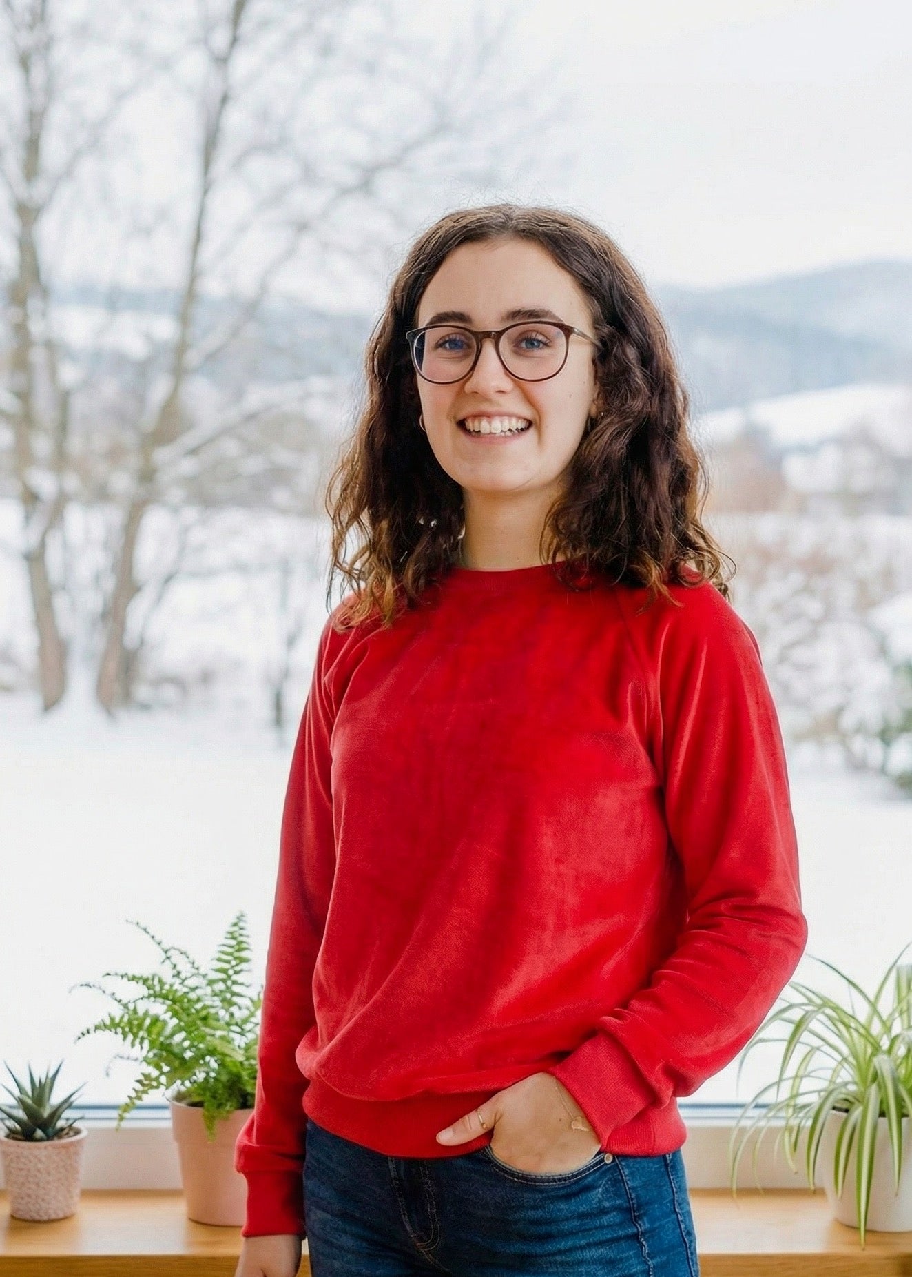 Nicki Pullover Damen aus 100 % Bio-Baumwolle in Rot, handgenäht in Dresden