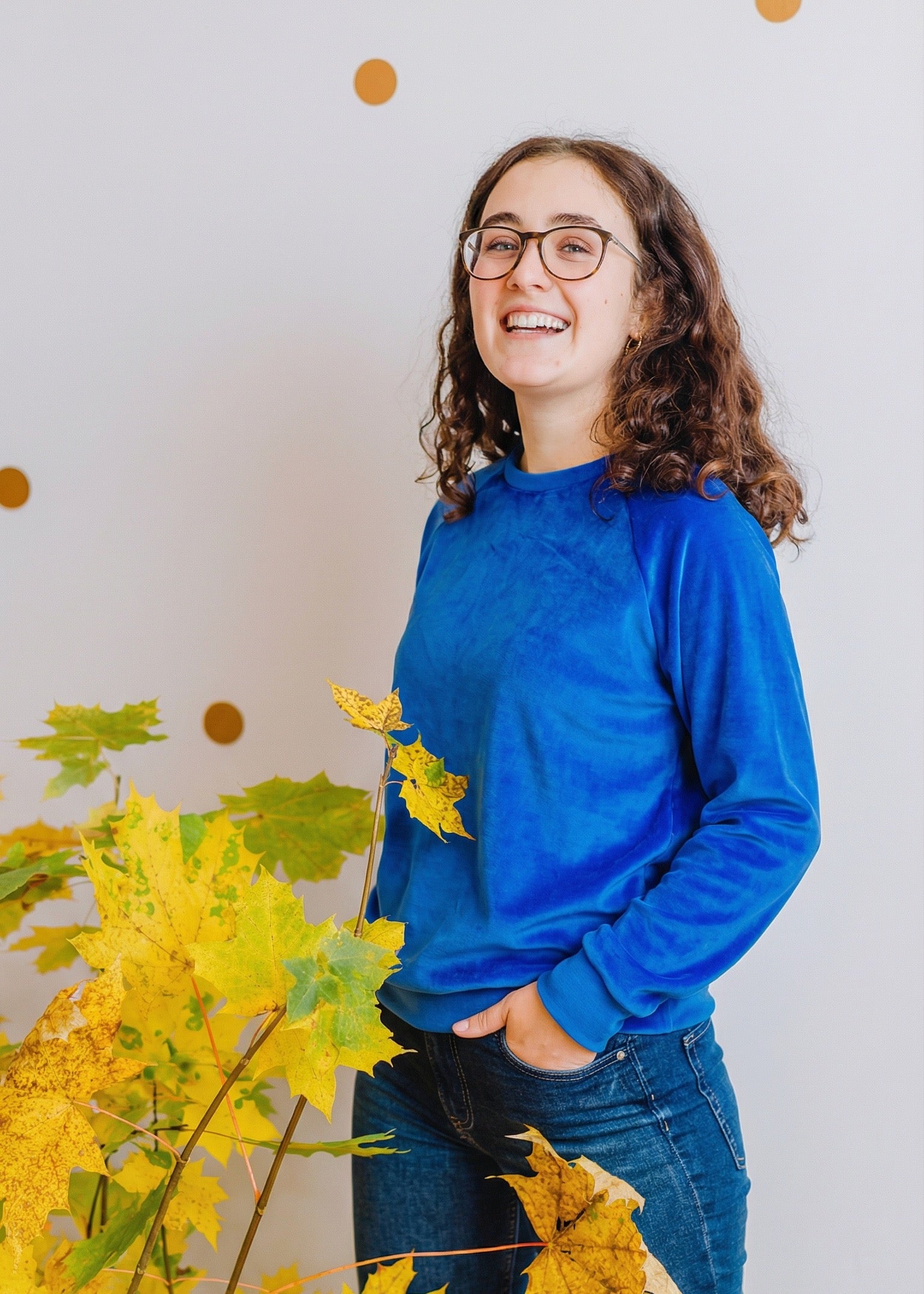 Nicki Pullover Damen aus 100 % Bio-Baumwolle in Royalblau, handgenäht in Dresden