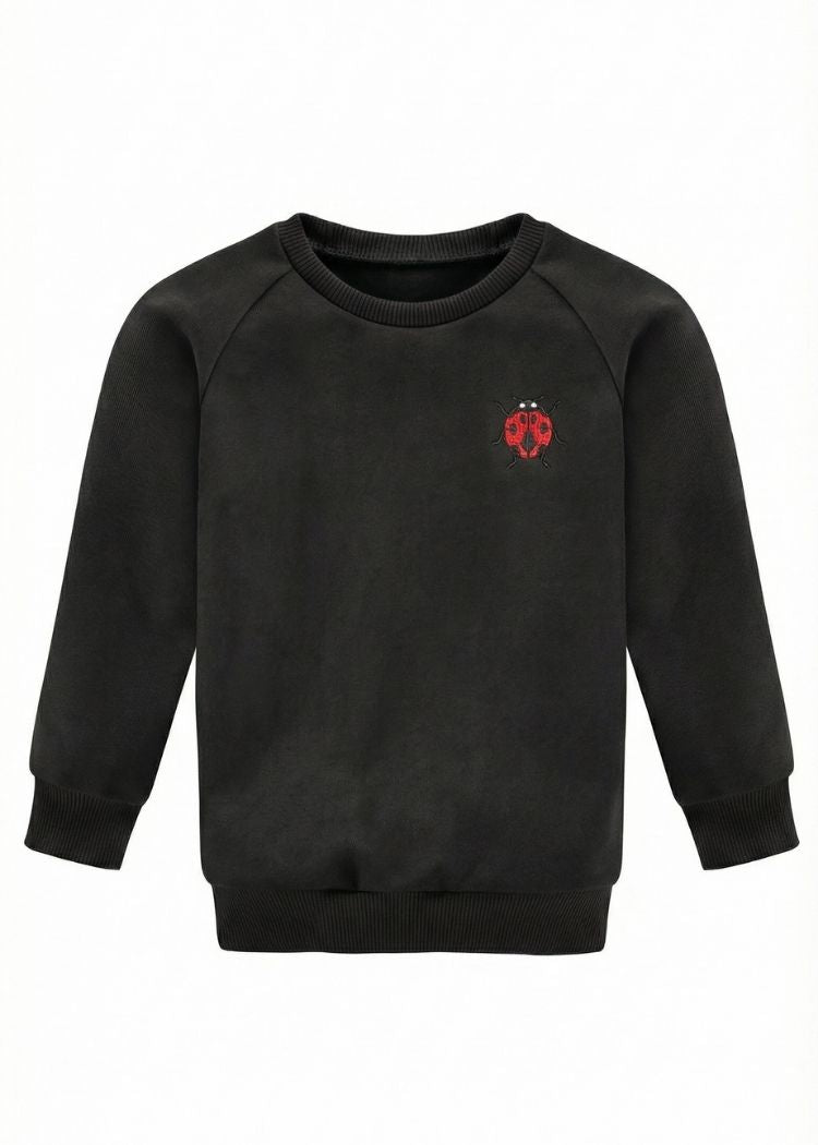 Damenpullover Schwarz 100 % Baumwolle ohne Polyester, Raglan Schnitt aus hochwertiger Bio-Baumwolle