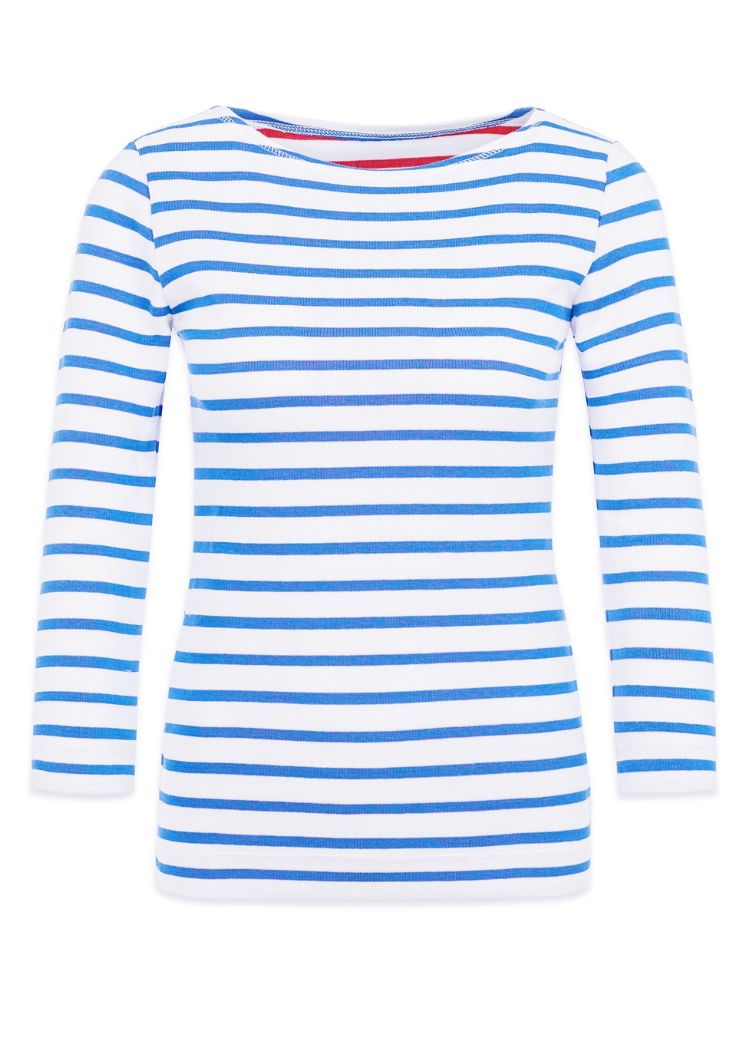 Ringelshirt blau-weiss Damen aus Bio-Baumwolle, fair genäht im Dresdner Atelier von internaht