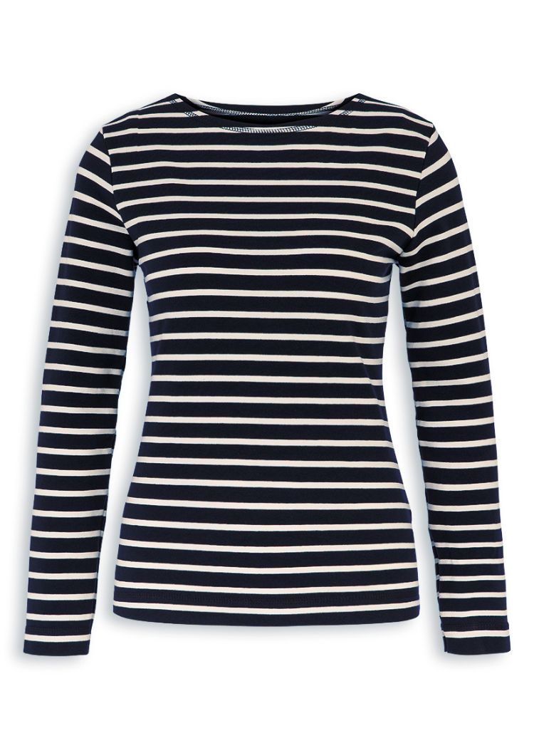 Gestreiftes Shirt Damen in Ecru-Natur – nachhaltig hergestellt und besonders weich