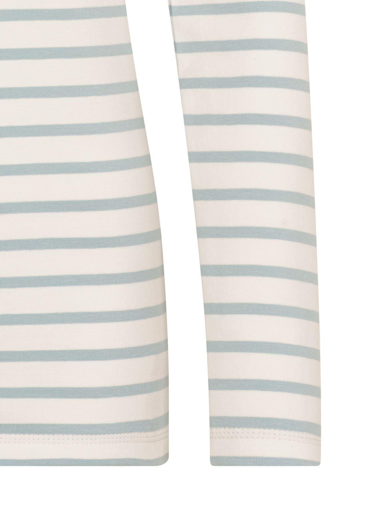 Ringelshirt Damen weiß/hellblau aus weichem Bio-Jersey, ideal für Alltag und Arbeit