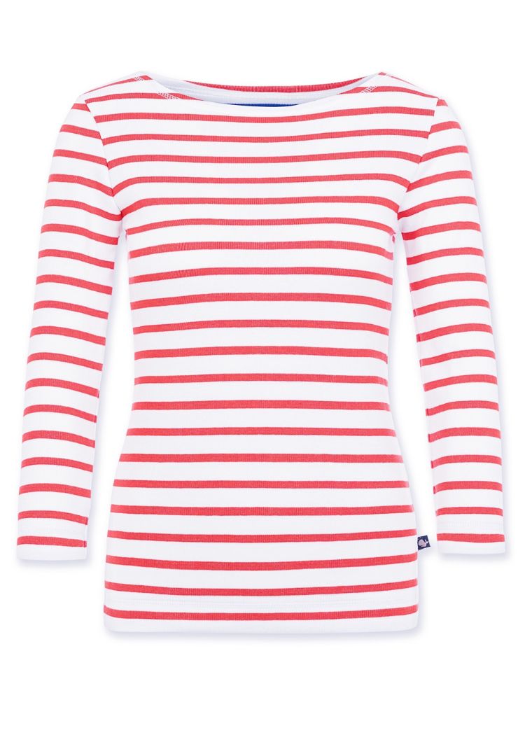 Nachhaltiges Ringelshirt rot-weiss Damen – langlebige Qualität aus Dresden