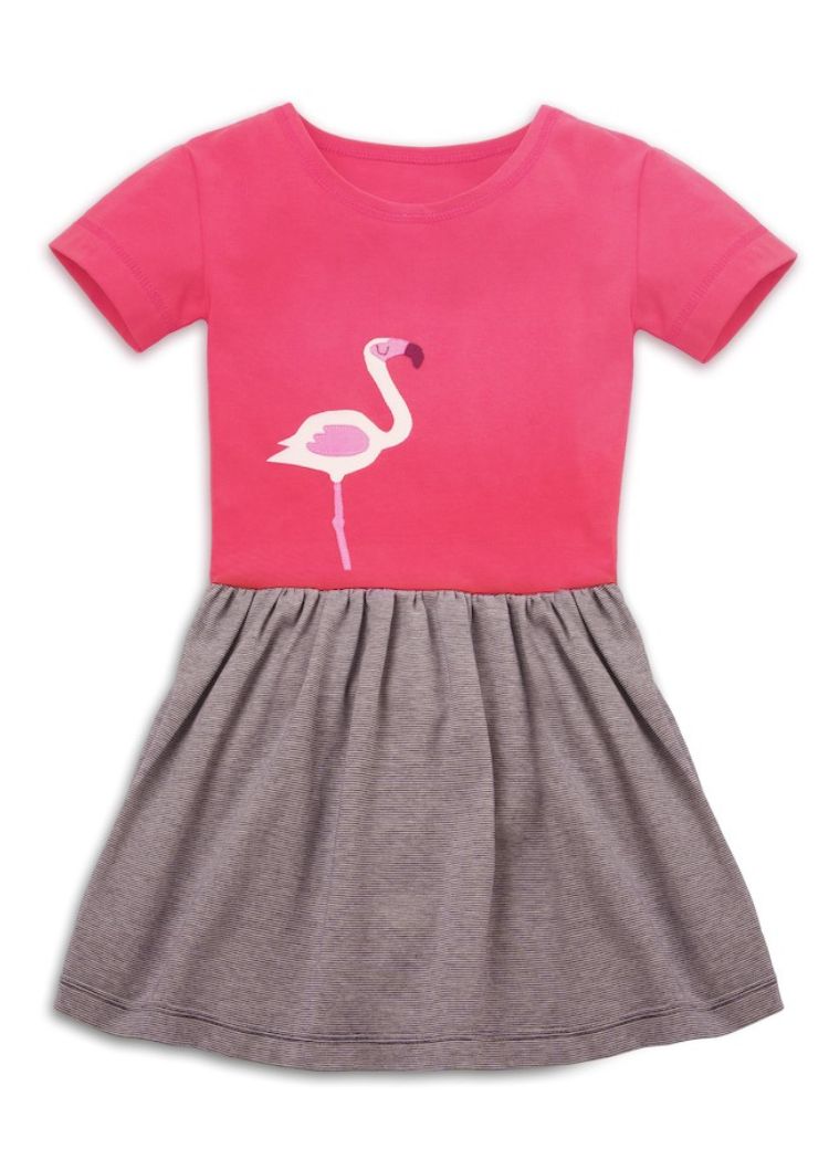 Sommerkleid für Mädchen aus Bio Baumwolle mit liebevollen Flamingomotiv - fair genäht von internaht in Dresden