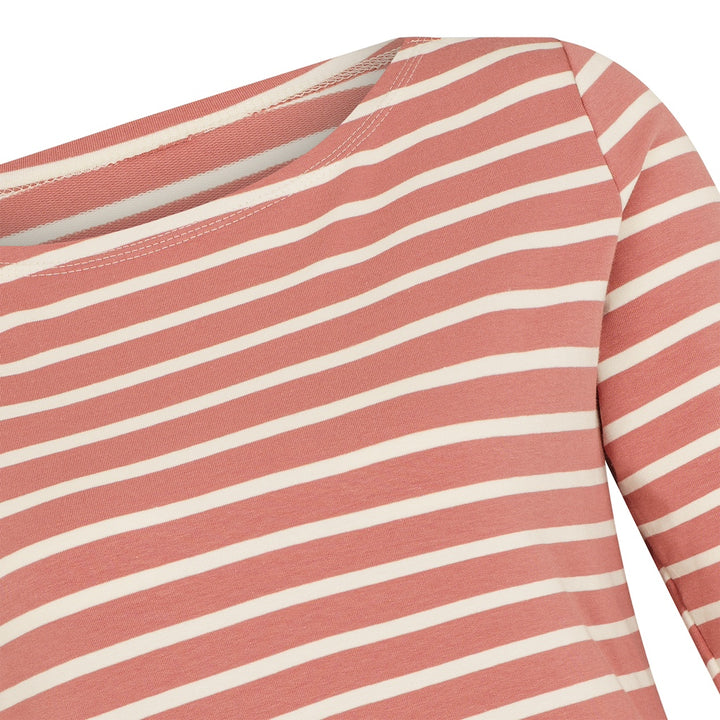 U-Boot-Ausschnitt und taillierter Schnitt – Damen Streifenshirt Langarm von internaht