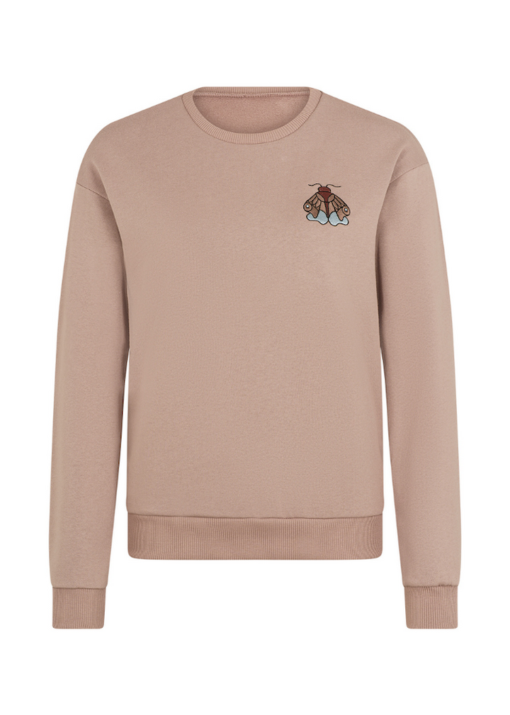 Sweatshirt mit Stickerei Motte aus 100% Biobaumwolle von internaht