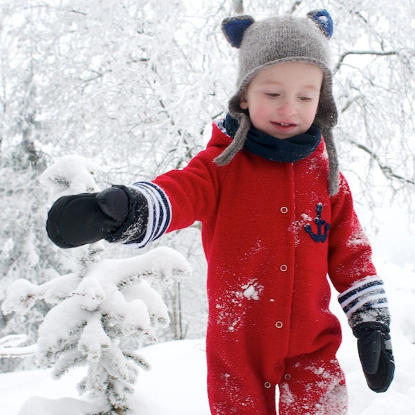 Walkoverall Baby aus Wollwalk in Rot aus 100% Schurwolle von internaht - Praktisch und warm im Herbst & Winter