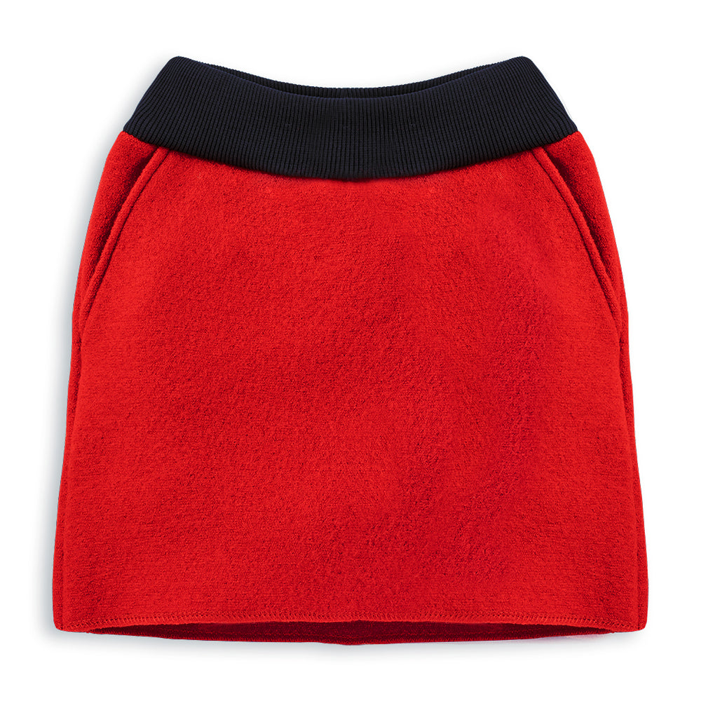 Wollwalk-Rock für Mädchen (kbT) Rot aus 100% Bio Wolle von internaht