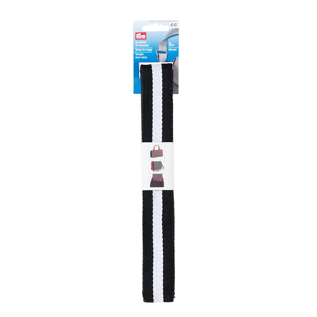Gurtband für Taschen von Prym in Schwarz/Weiß 3m lang und 40mm breit jetzt online kaufen