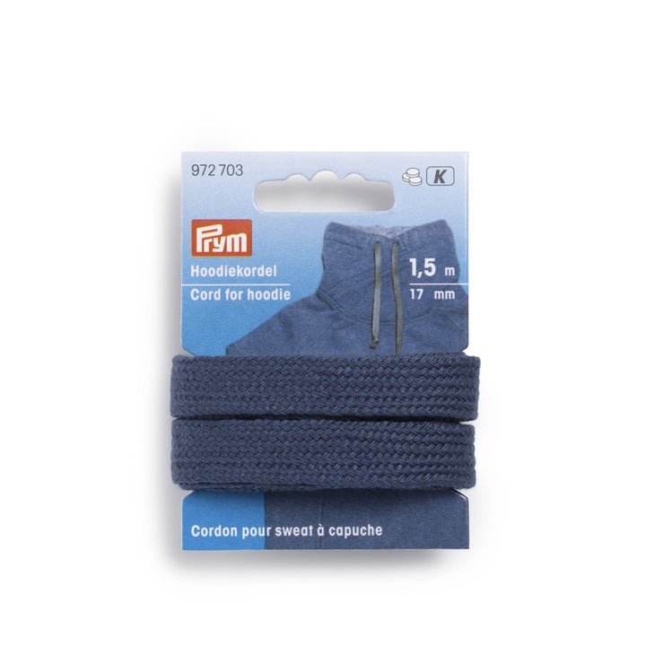 Hoodiekordel in Blau 17mm breit und 1,5m lang - jetzt online kaufen