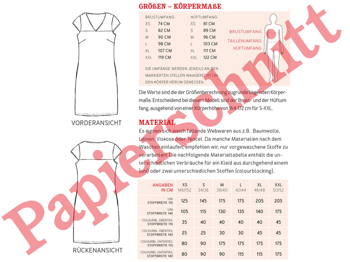 Schnittmuster Damen - Kleid FrauAlva von Schnittreif kaufen