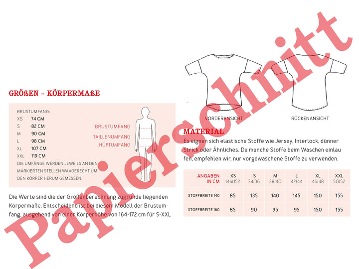 Schnittmuster Damen - Shirt FrauKarla von Schnittreif kaufen