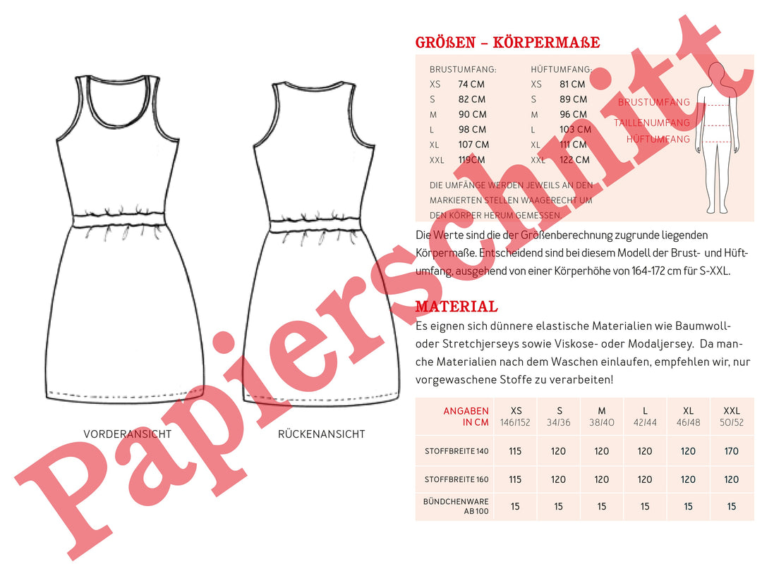 Schnittmuster Damen - Kleid FrauNele von Schnittreif kaufen