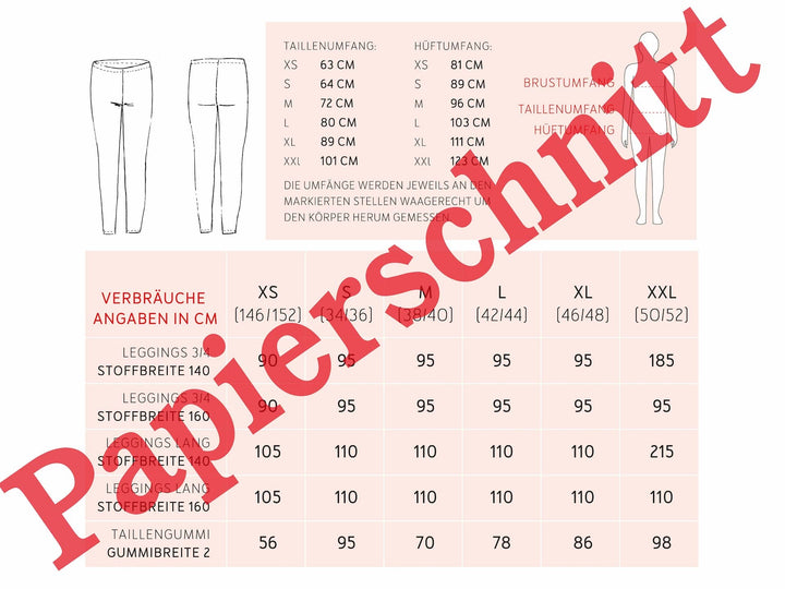 Schnittmuster Damen - Leggings FrauRieke von Schnittreif kaufen