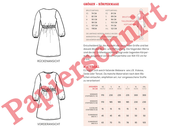 Schnittmuster Damen - Kleid FrauSanja von Schnittreif kaufen