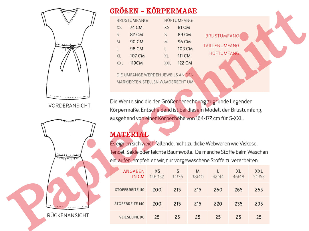 Schnittmuster Damen - Kleid FrauVikki von Schnittreif kaufen