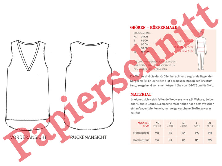 Schnittmuster Damen - Bluse FrauVinni von Schnittreif kaufen 