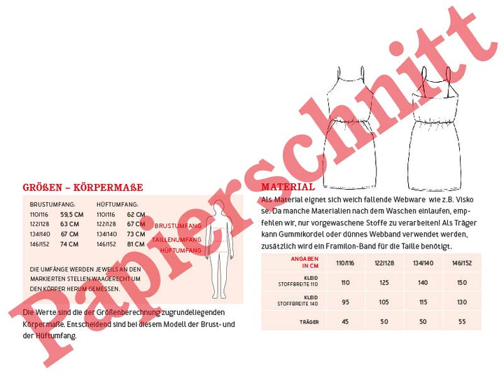 Schnittmuster Kinder - Kleid Sofie von Schnittreif kaufen
