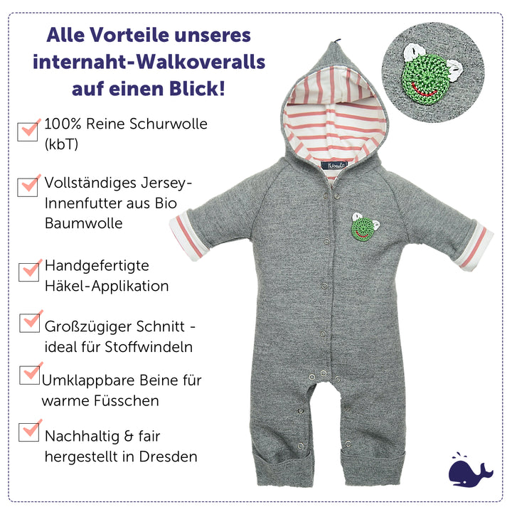 Baby Wolloverall Grau - Die Vorteile eines internaht-Walkoveralls auf einen Blick