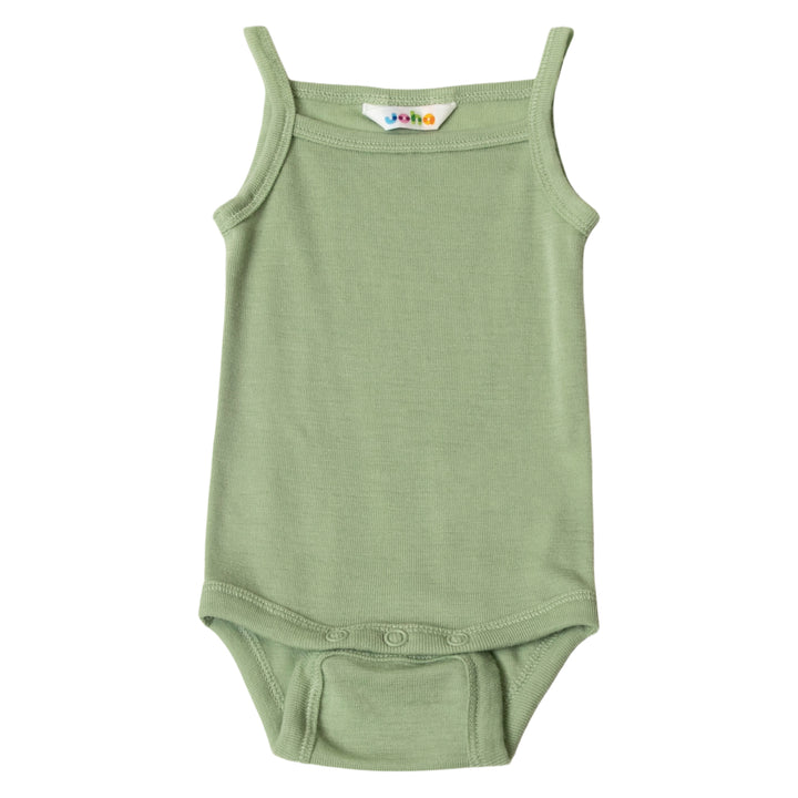 Hellgrüner Baby Sommer Body aus 100% Merinowolle von joha