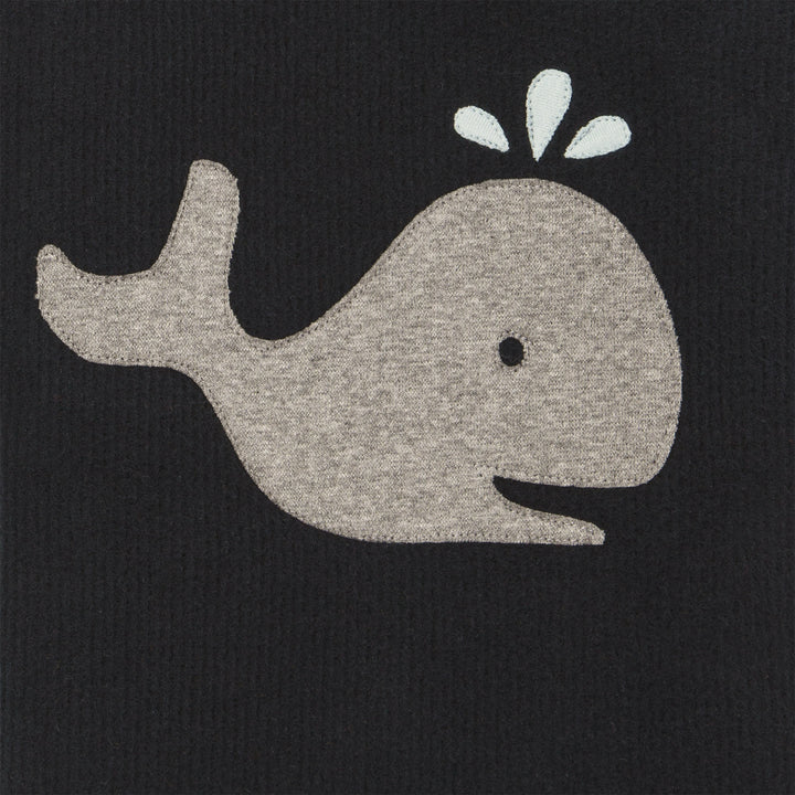 Dunkelblauer Baby Sweater mit Wal-Applikation von internaht